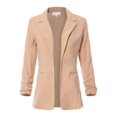 thumbnail image 3 of MixMatchy Women's Ruched 3/4 Sleeve Buttonless Stretchy Blazer, 3 of 6
