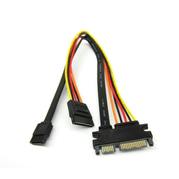 SATA 22 Pin Male to SATA III 7 Pin and 15 Pin SATA Female - 12 Inches