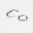 thumbnail image 2 of 2.5mm Surgical Steel Hoop Earrings for Women 10mm Hinged Huggie Hoop Earrings Silver, 2 of 3