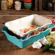 The Pioneer Woman Flea Market Rectangular Ruffle Top Ceramic Bakeware Set, 2.0 PIECE(S)