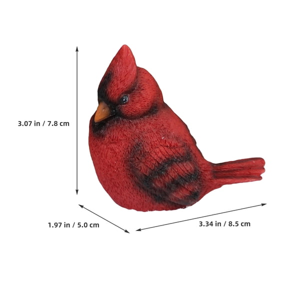 STRANDCHIC 6Pcs Realistic Red Resin Bird Models for Desktop Yard Garden Decoration