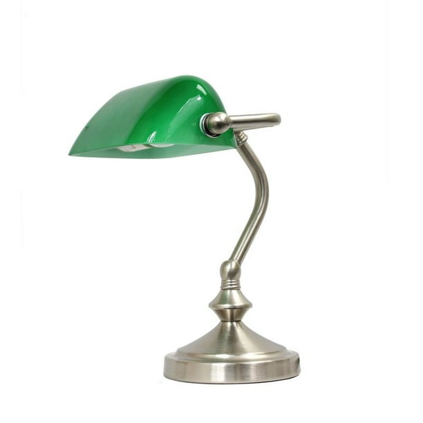 Simple Designs Traditional Mini Banker's Lamp with Glass Shade