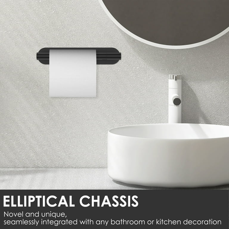 Wall-Mounted Stainless Steel Toilet Paper Holder, Matte Black photo 7