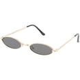 thumbnail image 2 of Extreme Small Oval Sunglasses Neutral Colored Flat Lens 51mm (Gold / Smoke), 2 of 4