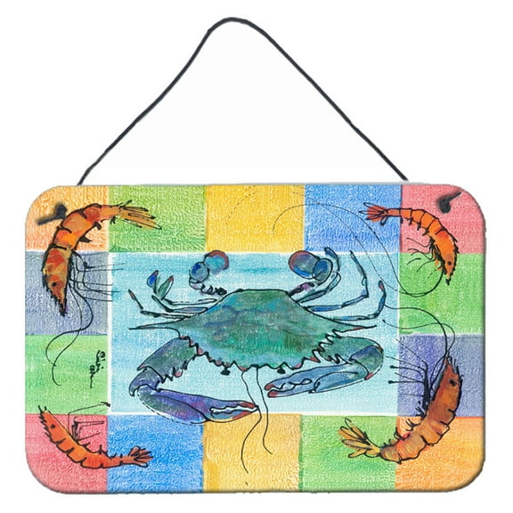 Carolines Treasures 8040DS812 Crab Wall or Door Hanging Prints 8HX12W multicolor