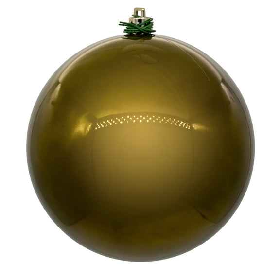 Vickerman N592514DPV 10 in. Pearl UV Drilled Ball Ornament, Olive