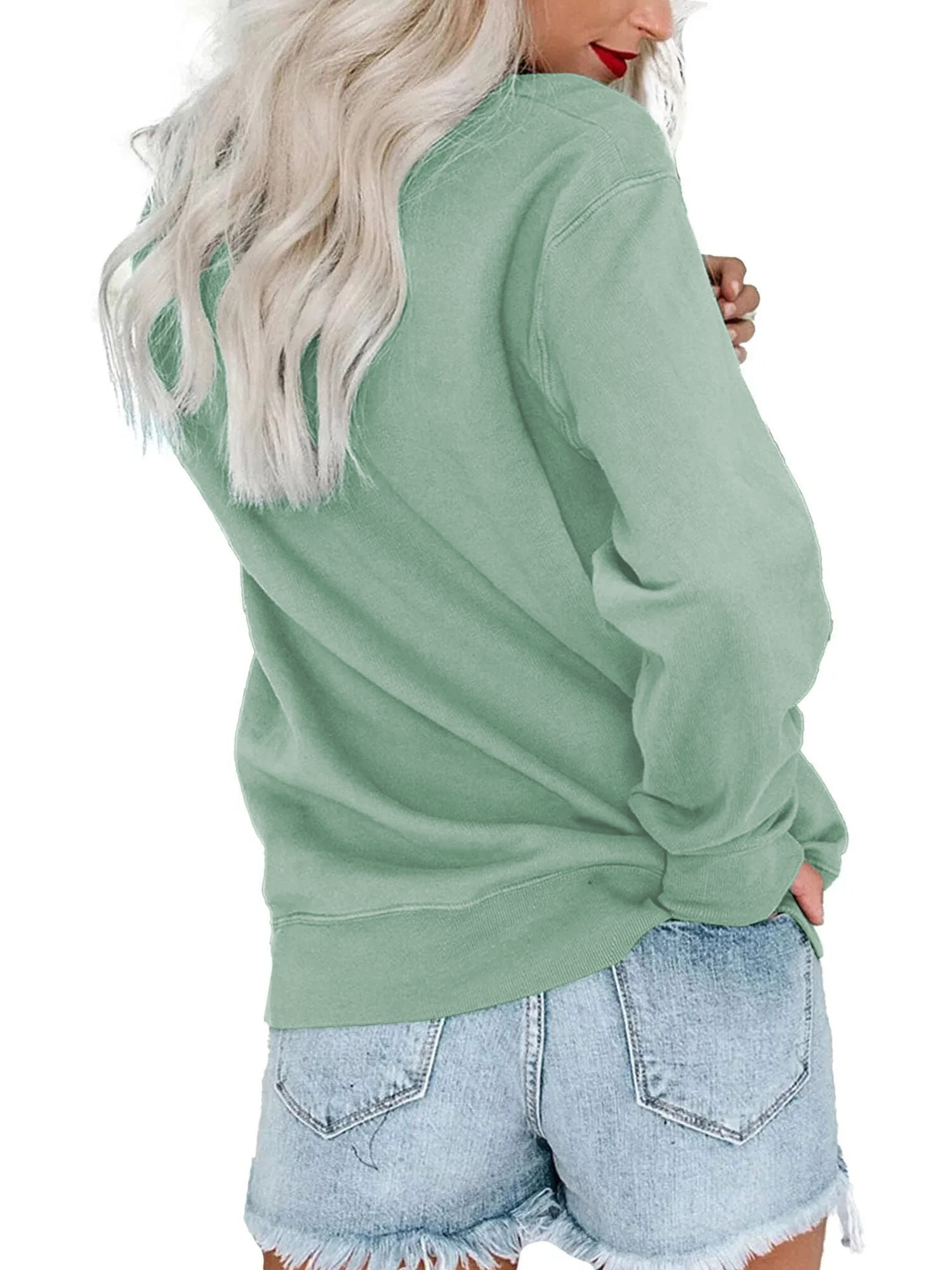 MOSHU Women's Oversized Crewneck Pullover Sweatshirt photo 4