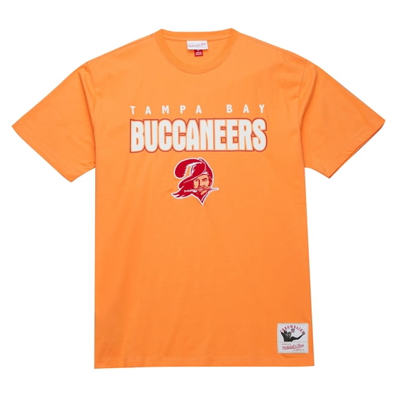 Men's Mitchell & Ness Orange Tampa Bay Buccaneers Throw It Back Premium Vintage Logo T-Shirt