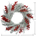 thumbnail image 3 of Holiday Time 20IN Frosted Pine With Red Berries Wreath, 3 of 4