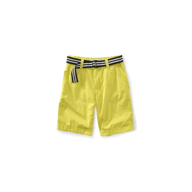 Aeropostale Shorts chinos casuales con cinturón de longitud clásica para hombre, amarillo, 32 Aeropostale chino
