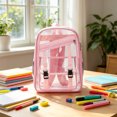 thumbnail image 5 of MMJ Transparent Jelly Backpack PVC Clear Cartoon Bag Lightweight Large Capacity for Travel 12.20x16.93x5.91in, 5 of 6