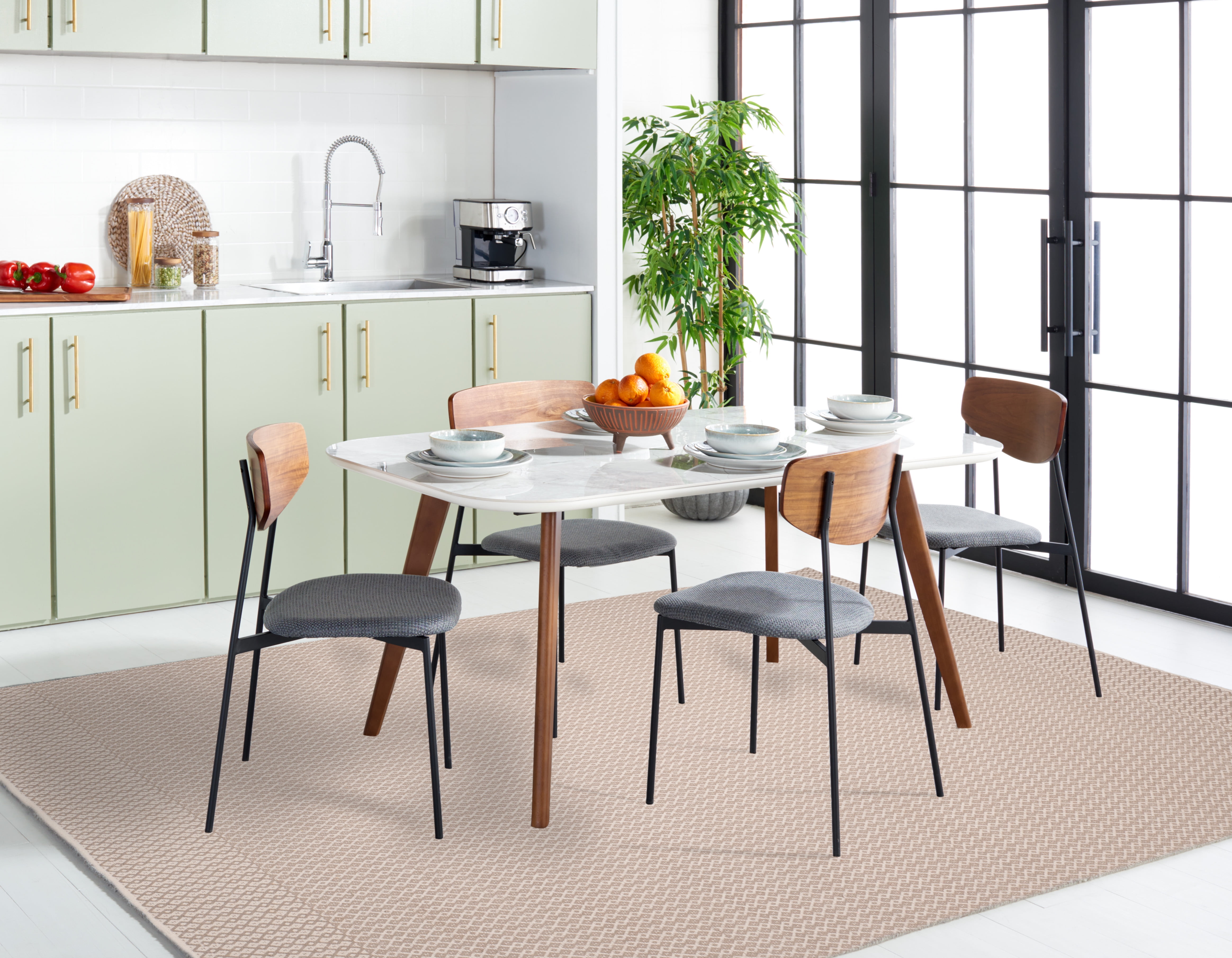SAFAVIEH Montauk Nazca Geometric Cotton Area Rug, Ivory/Grey, 9' x 12'