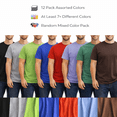 thumbnail image 2 of BILLIONHATS 12 Pack Plus Size Men's Cotton T-Shirt Bulk Big & Tall Short Sleeve Lightweight Premium Fitted Classic Tees, Size Medium, 2 of 9