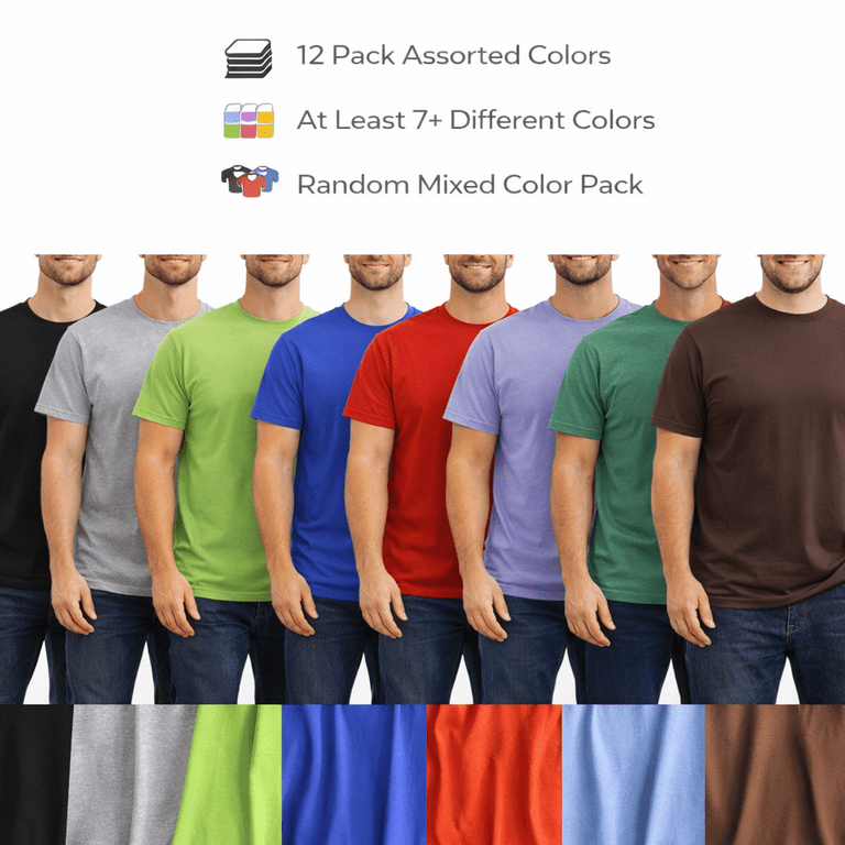 Free Shipping! BillionHats 12 Pack Plus Size Men's Cotton T-Shirts