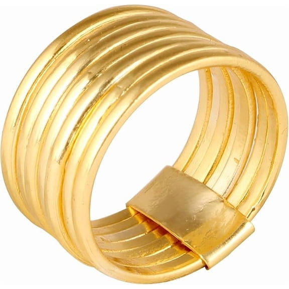 VISHUDDHA Women's Brass Anti Tarnish Spring Design Ring for Dailywear,6