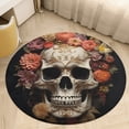thumbnail image 5 of Gothic Skull Lover Washable Round Rug -Circle Area Rugs for Nursery Bedroom, Vintage Non Slip Non Shedding Low Pile Carpet for Living Room Coffee Table Entryway, 5 of 7