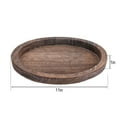 thumbnail image 3 of Gusatve Wood Candle Plate Holder Round Wooden Serving Tray Rustic Decorative Pillar Candle Trays for Home Farmhouse Centerpiece Coffee Table Decor, Brown, 3 of 6