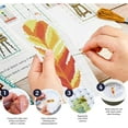 thumbnail image 4 of 6 Set Bookmark Cross Stitch Kits Stitch Bookmark Cross Stitch Kits with Instructions Feather Pattern Punch Needle Kit, 4 of 9