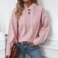 thumbnail image 1 of PEONAVET Chandail Col Roulé Femme Chandail Décontracté Col Rond Manches Longues Chandail Rayé Tricoté Blouse Ample, 1 of 9