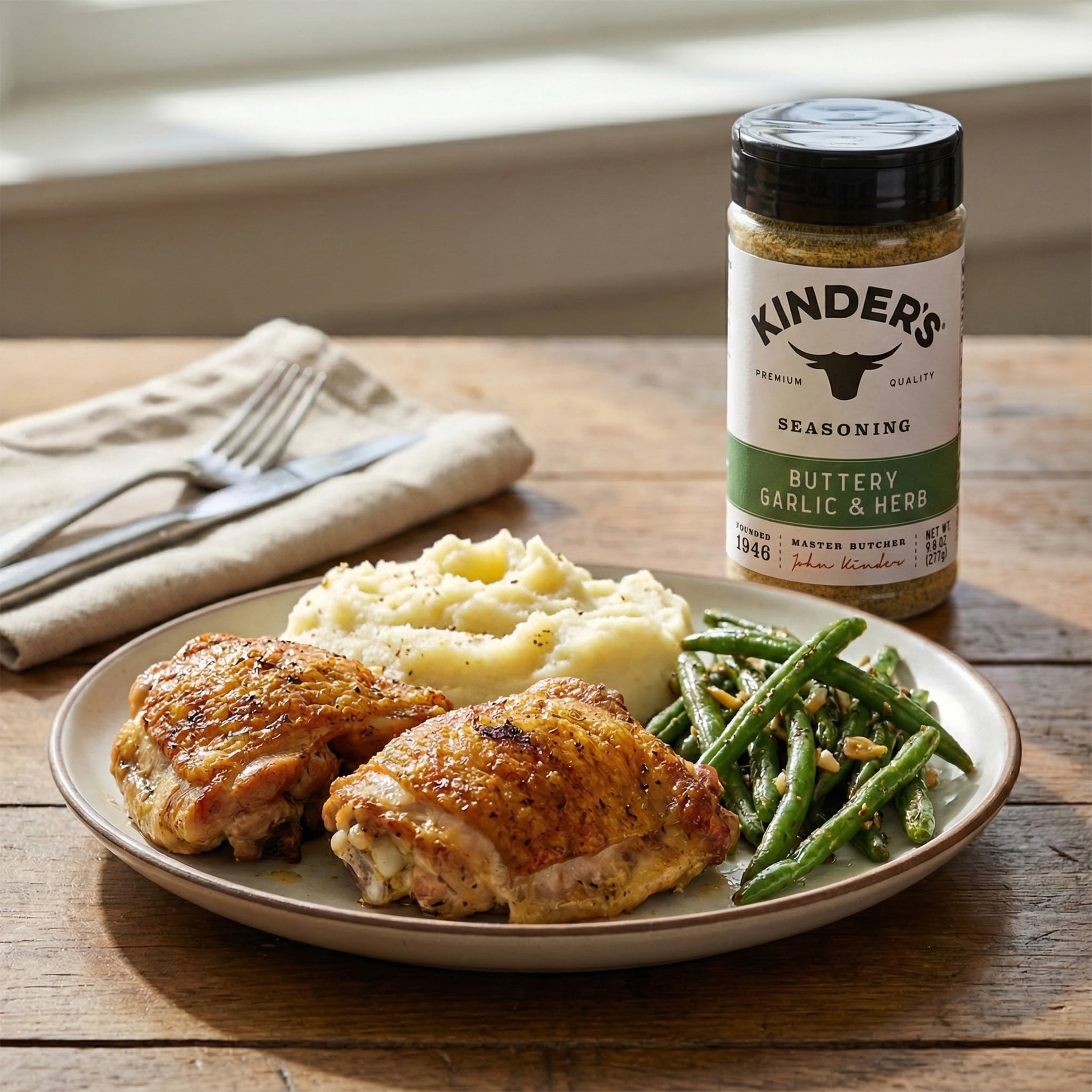 (6 pack) Kinder's Buttery Garlic & Herb Seasoning Blend with Lemon, 9.8 oz
