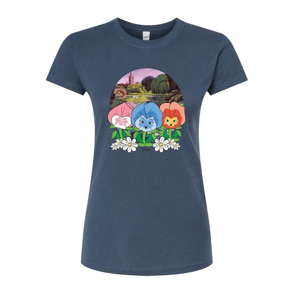 Disney - Alice In Wonderland - Flower Row - Juniors Fitted Graphic T-Shirt