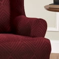 thumbnail image 2 of Stretch Sensations 1-Piece Stretch Shapely Diamond Wing Chair Slipcover, Burgundy, 2 of 8
