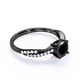 thumbnail image 5 of JeenMata Anillo de Compromiso con Punta de Diamante Negro y Moissanita Creados en Laboratorio de 1 Ct con Detalles Pavé y Diseño Infinito, 5 of 6