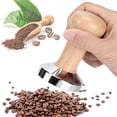 thumbnail image 4 of Herramienta de sabotaje, sabotaje de espresso práctico de acero inoxidable manual, mango de madera para la oficina del restaurante del café del hogar LHCER 1, 4 of 8
