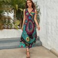 thumbnail image 5 of Vestido De Noche De Lujo Sin Mangas Para Mujer, Paisley Print Vestido De Fiesta, 5 of 5