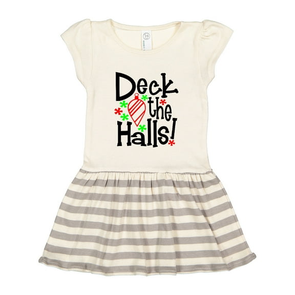 Inktastic Deck the Halls Christmas Ornament Gift Toddler Girl Dress