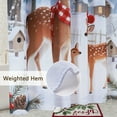 thumbnail image 4 of Christmas Deer & Snowy Cottage Shower Curtain - Festive Bathroom Decor for Holidays，72" x 72", 4 of 10