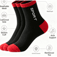 thumbnail image 4 of lcziwo Sports Socks Men Pack Crew 10 Pairs Elastic Cuff Athletic Running Sock Cotton Breathable Moisture Wicking US Size 37-45, 4 of 7