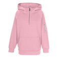 thumbnail image 4 of YunPes Youth Boys Christmas Clothes Half Zipper Hooded Sweatshirt Casual School Plain Pullover Tops for Kids Fall Winter Warm Outfit, 4 of 7