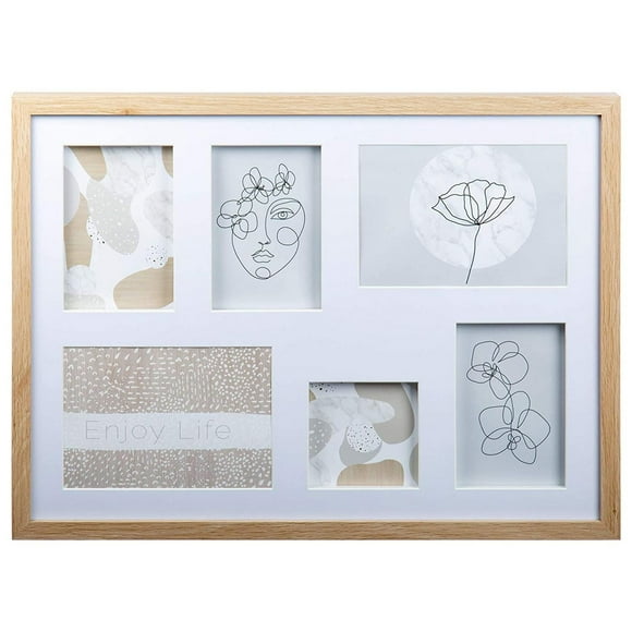 Truu Design Decorative Wooden Rectangular Wall Collage Picture Frame, 19 x 14.5 inches, Ivory