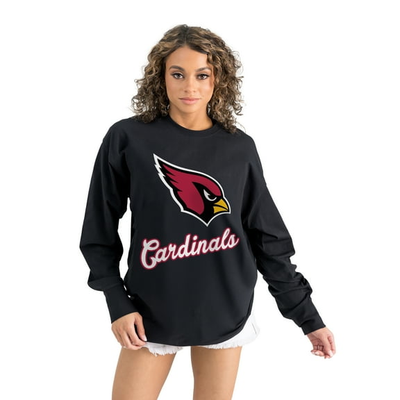 Women's Gameday Couture  Black Arizona Cardinals Oversized Long Sleeve T-Shirt