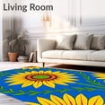 thumbnail image 2 of ODIKA 2'x3' Machine Washable Non-Slip Area Rug, Sunburst Garden Blossom with Radiant Petal Arrangement High Traffic Rug, Yellow, 730978, 2 of 7