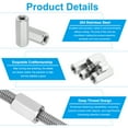 thumbnail image 3 of Uxcell M10x1.25 Pitch 304 Stainless Steel Hex Coupling Nuts, 2 Pcs 30mm / 1.18" Length Fully Threaded Rod Coupling Nut Studding Connector Fasteners, Silver Tone, 3 of 7