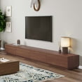 thumbnail image 5 of POVISON Minimalist Wood TV Stand with Drawers, Modern Long Media Console for up to 100 Inch, Walnut Veneer, 118", 5 of 9