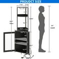 thumbnail image 2 of DEXTRUS Corner Bar Cabinet Modern 5 Tier, 1 Door, LED Light, Power Outlets, Glass Holder, 62 in, 2 of 9