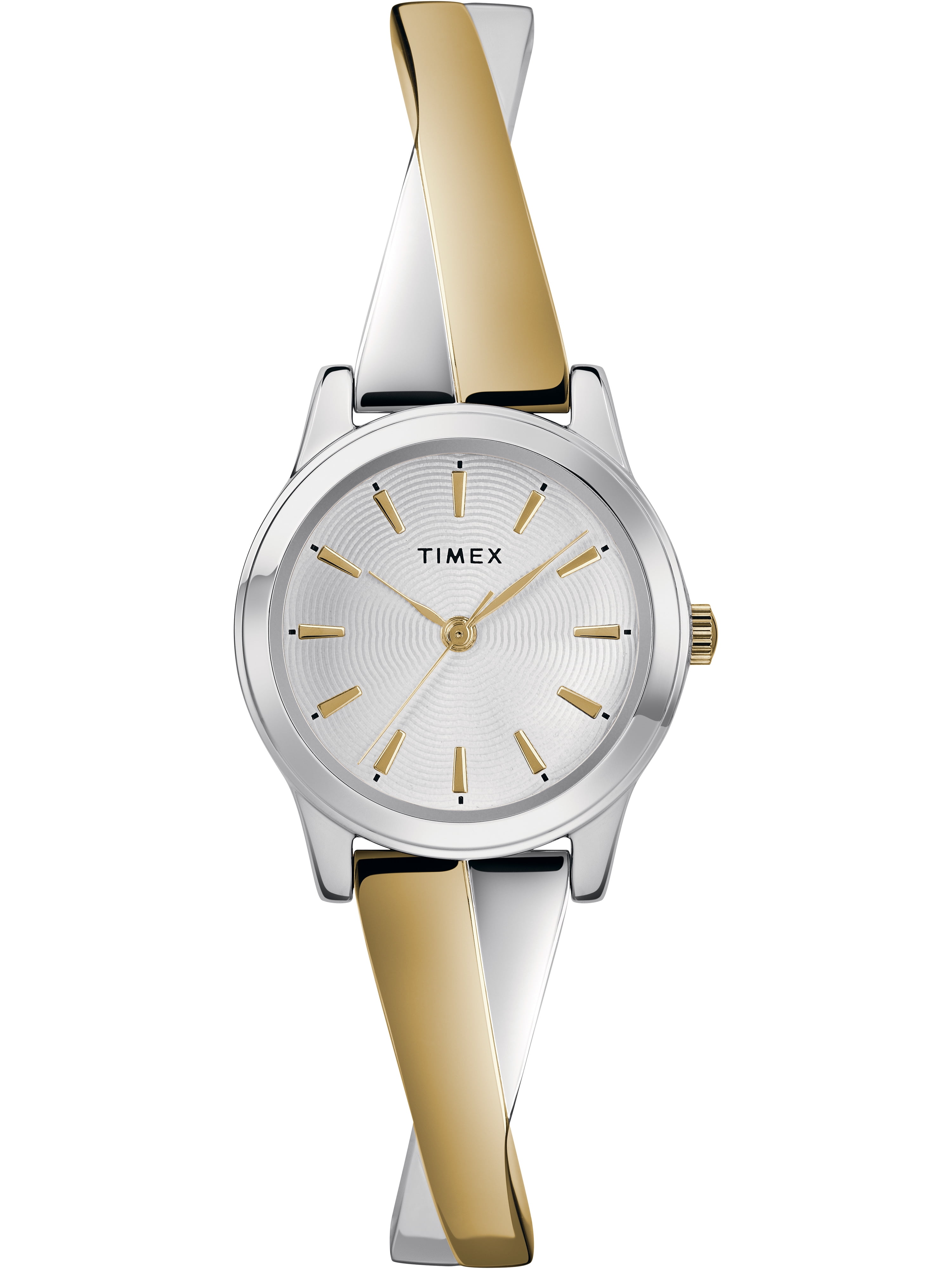 Timex - Timex Women's Stretch Bangle Crisscross 25mm Two-Tone Expansion Band Watch - Walmart.com
