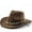 Brown, variant on YAYUBA Cowboy Hat Men Women with Ribbon Cowgirl Western Hat Cowboy Hats for Women,Khaki
