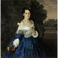 thumbnail image 3 of Konstantin Andreevich Somov 15x15 Black Modern Framed Museum Art Print Titled - Lady in Blue. Portrait of Ye.M. Martynova (C.1898), 3 of 5