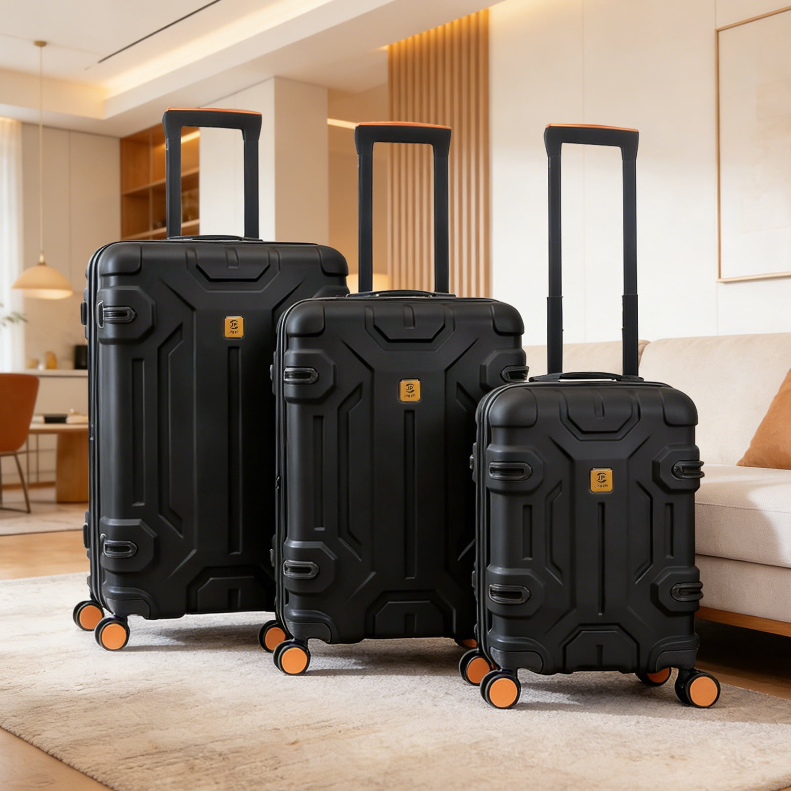 3 Piece ABS Luggage Set with TSA Lock, 20/26/30 Inch Spinner Suitcase for Carry On and Checked Bag, Lightweight Durable Travel Bags for Family Vacation Holiday Travel Back to School and Business Trip