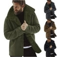 thumbnail image 6 of Lovskoo Mens Winter Coats Faux Suede Fuzzy Fleece Lined Quilted Jacket Long Sleeve Single-Breasted Multi-Pocket Thick Warm Stand Collar Solid Color Cotton-Padded Jacket Black, 6 of 6