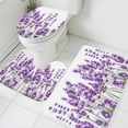 thumbnail image 3 of Purple Lavender Bath Mat 3 Piece Bathroom Rug Set, Farmhouse Pastoral Botanical Floral Non Slip Bath Rug Contour Mat and Toilet Lid Cover, Absorbent Shower Mats Soft Bath Rugs and Mats Sets, 3 of 8