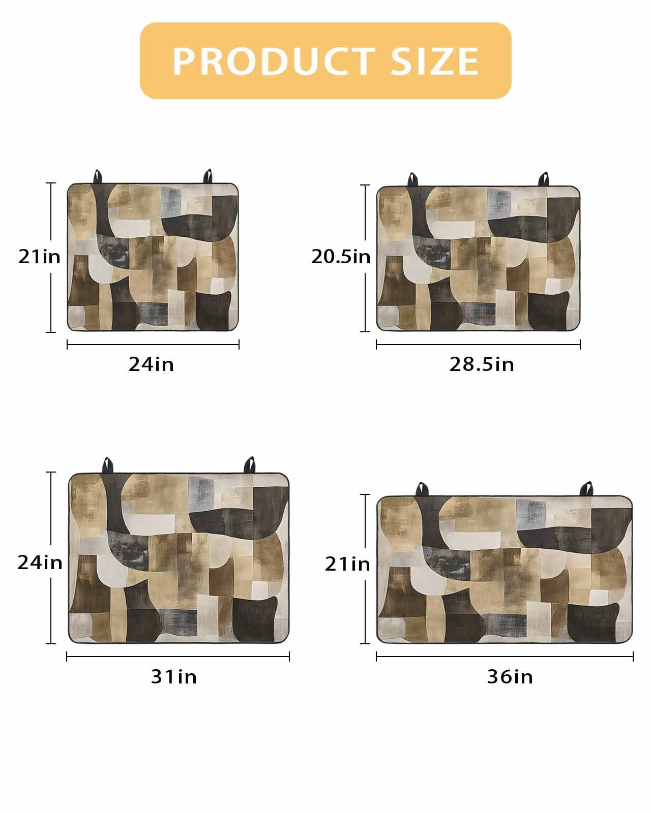 nqOlkjepod Large Induction Cooktop Protector Mat 24"x21", Abstract Boho Stove Top Covers for Electric Stove, Vintage Black Brown Geometric Decorative Stove Burner Cover Mats, Glass Top Stove Cover