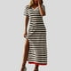 thumbnail image 1 of WILLBEST Vestidos Floreados para Mujer, Vestido de Verano Informal de Moda para Mujer, Vestido Largo de Manga Corta, Vestido Estilo Camiseta A Rayas, Vestido Largo con Bloques de Color Mediana​​, 1 of 3