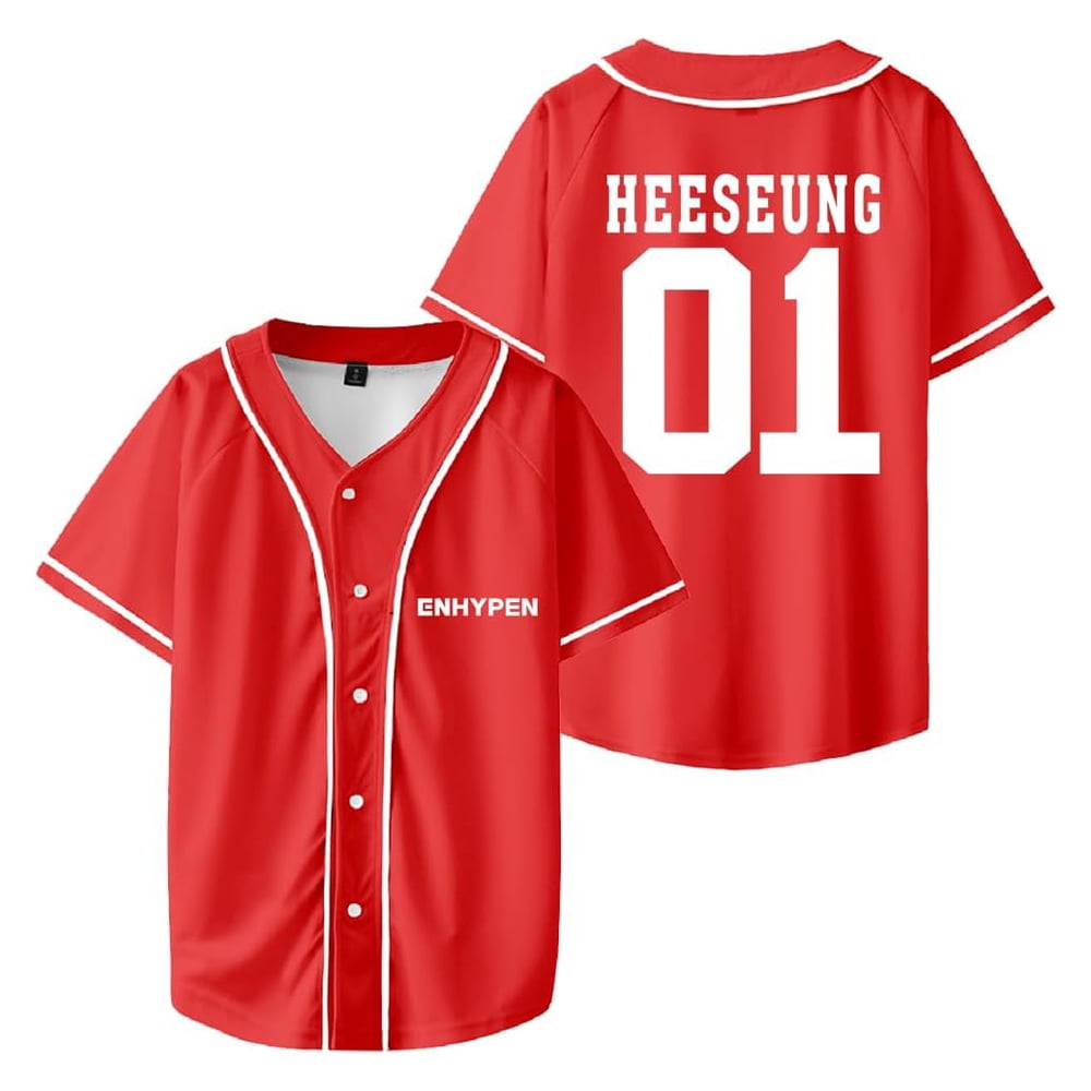 ENHYPEN ヒスン　Walmart ENHYPEN HEESEUNG Merch V-Neck Shirts Baseball Jersey Shirt Women