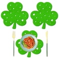 thumbnail image 5 of YujiCraft St. Patrick's Day Mat - Hollow Cut Felt Shamrock Placemat for Table Decor, Lucky Clover Table Ornament, Festive St. Patrick’s Day Home & Kitchen Dining Decorations, 5 of 6