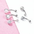 thumbnail image 3 of Ruanlalo Navel Ring,5/10Pcs Women Faux Opal Inlaid Belly Button Navel Rings Body Piercing Jewelry, 3 of 6